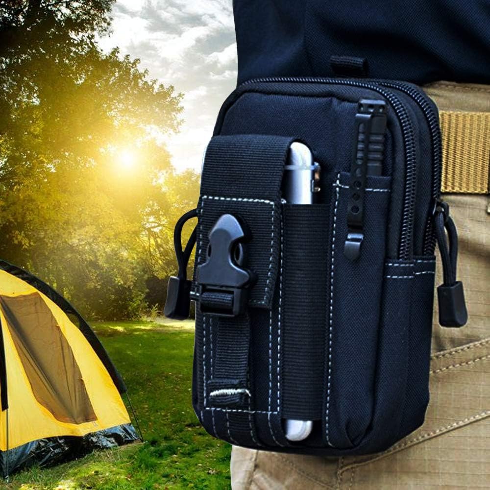 Outdoor Camping Adventure - กระเป๋าคาดเอวแบบยุทธวิธี Molle กระเป๋าคาดเอวทหาร EDC อุปกรณ์จัดเก็บเครื่องมือ ซองใส่โทรศัพท์