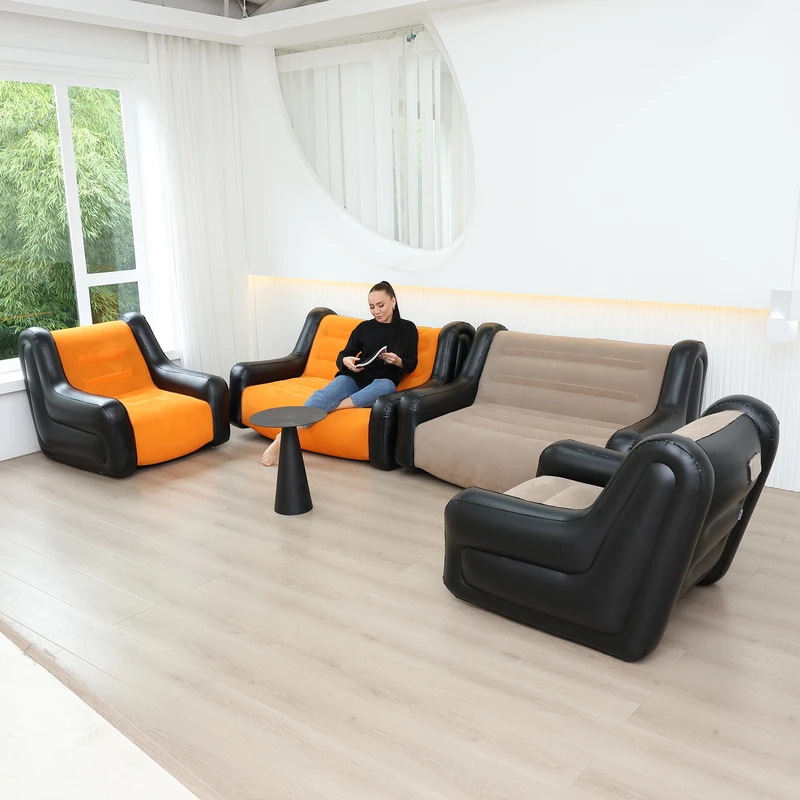 Outdoor Indoor Camping - ที่นอนลม โซฟาเป่าลม เก้าอี้เป่าลมคู่ สำหรับโซฟาเป่าลมแบบพับได้ เก้าอี้พักผ่อนแบบพกพา โซฟาลม