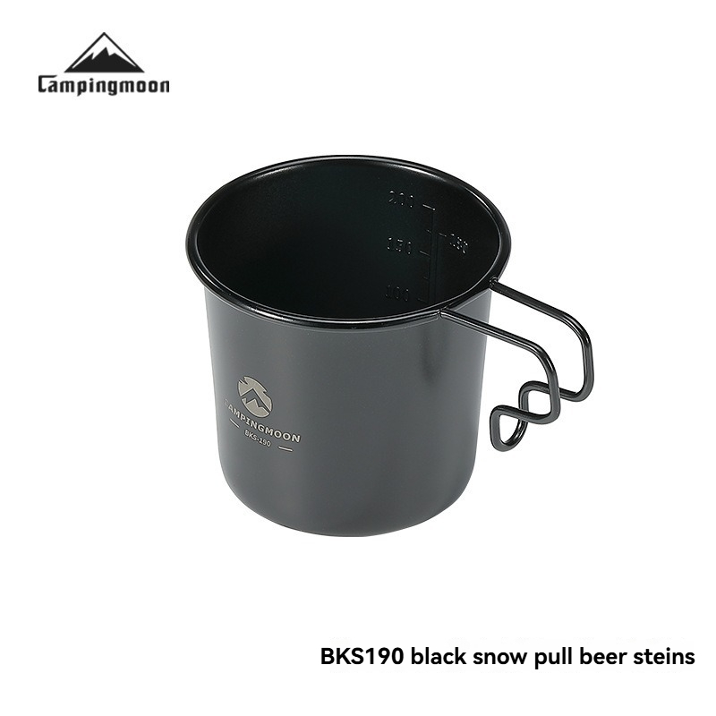 Outdoor Camping Store - CAMPINGMOON แก้วเบียร์สแตนเลสสีดำเคลือบไทเทเนียม สำหรับแคมป์ปิ้งกลางแจ้ง แก้วน้ำสำหรับดื่ม จัดเก็บและพกพาสะดวก
