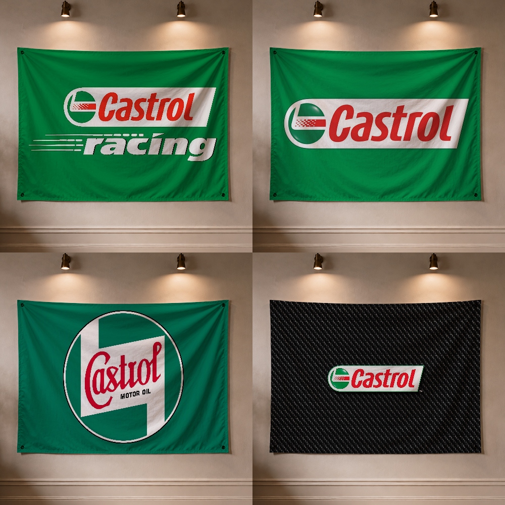 Outdoor Camping Brands - ธงตกแต่งแบรนด์ C-Castrol Moto Oil สำหรับงานปิกนิกกลางแจ้ง งานปาร์ตี้