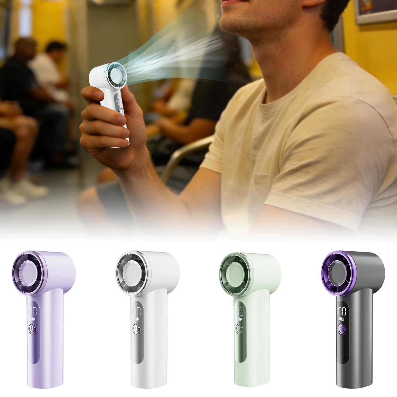 Outdoor Camping Misting Fan - พัดลมมือถือขนาดเล็กแบบชาร์จ USB แบบพกพา เงียบสงบ ใช้สำหรับเดินทาง ออฟฟิศ