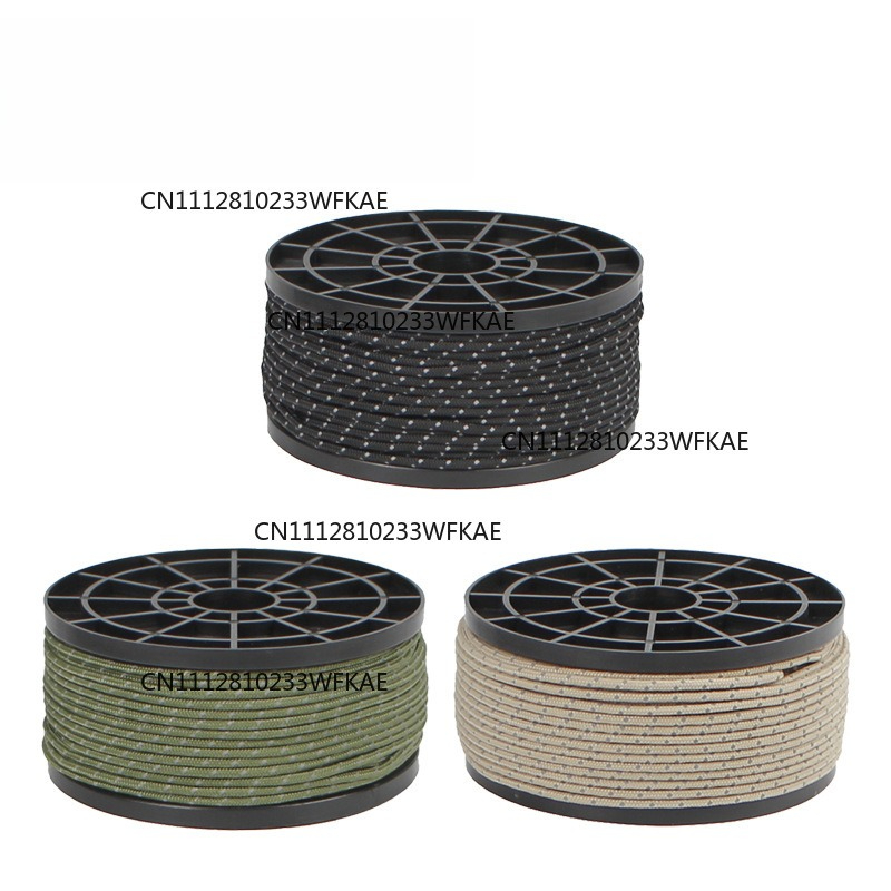 Camping Rope - เชือกสำหรับตั้งแคมป์กลางแจ้ง ขนาด 2.5 มม. เชือกเต็นท์แบบสะท้อนแสง ป้องกันลม