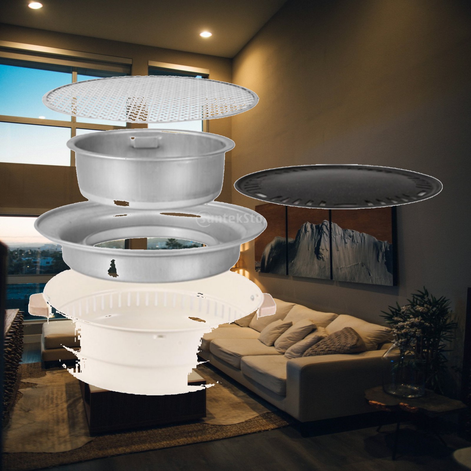 Outdoor Camping Fire Pit - เตาย่างแบบพกพา เตาบาร์บีคิวแบบใช้ถ่าน เตาบาร์บีคิวขนาดกะทัดรัด สำหรับใช้ในบ้านและนอกบ้าน เตาบาร์บีคิวสำหรับลานบ้าน ปิกนิก