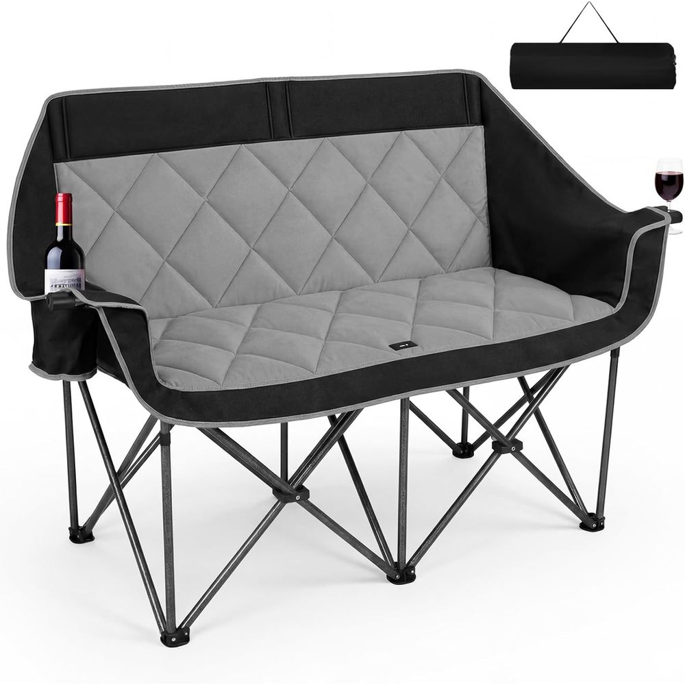 Outdoor Oversized Camping Chair - เก้าอี้แคมป์ปิ้งคู่, เก้าอี้แคมป์ปิ้งสำหรับ 2 คน ขนาดใหญ่พิเศษ, เก้าอี้พับ