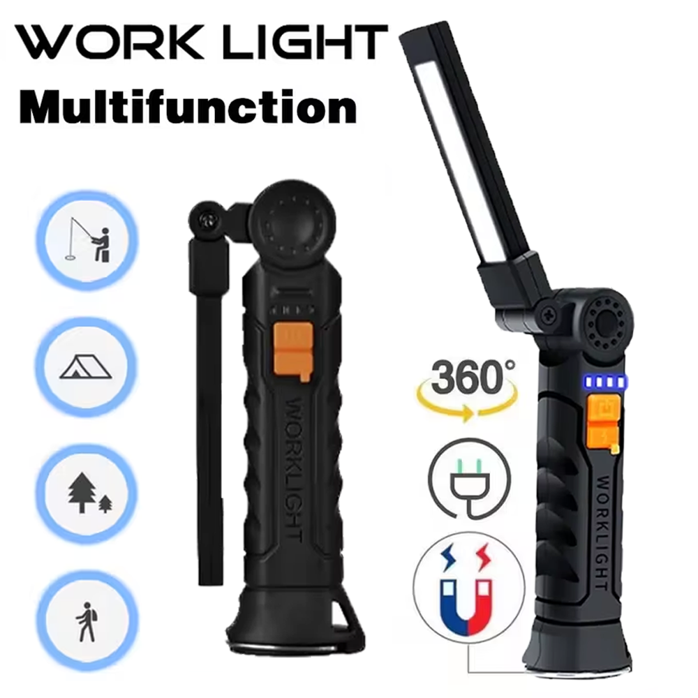 Outdoor Camping Lighting - ไฟฉาย LED แบบพกพา COB ไฟฉายแบบชาร์จไฟได้ USB