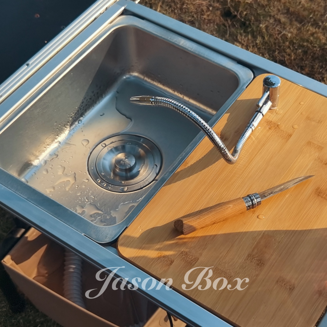 Outdoor Camping Kitchen With Sink - Igt กลางแจ้งโต๊ะตั้งแคมป์ครัว ZEBRA หนึ่งหน่วยอ่างล้างจานโมดูลของก๊อกน้ำอ่างล้างหน้าสระว่ายน้ำยอดเขาหิมะ
