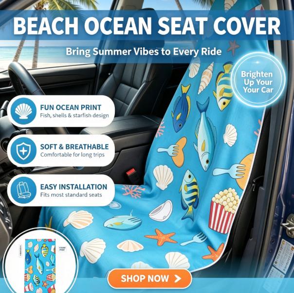 Outdoor Camping Mattress - ผ้าปูเบาะรถยนต์แบบ 2-in-1 สำหรับชายหาด แห้งเร็ว ป้องกันทราย ดูดซับน้ำ