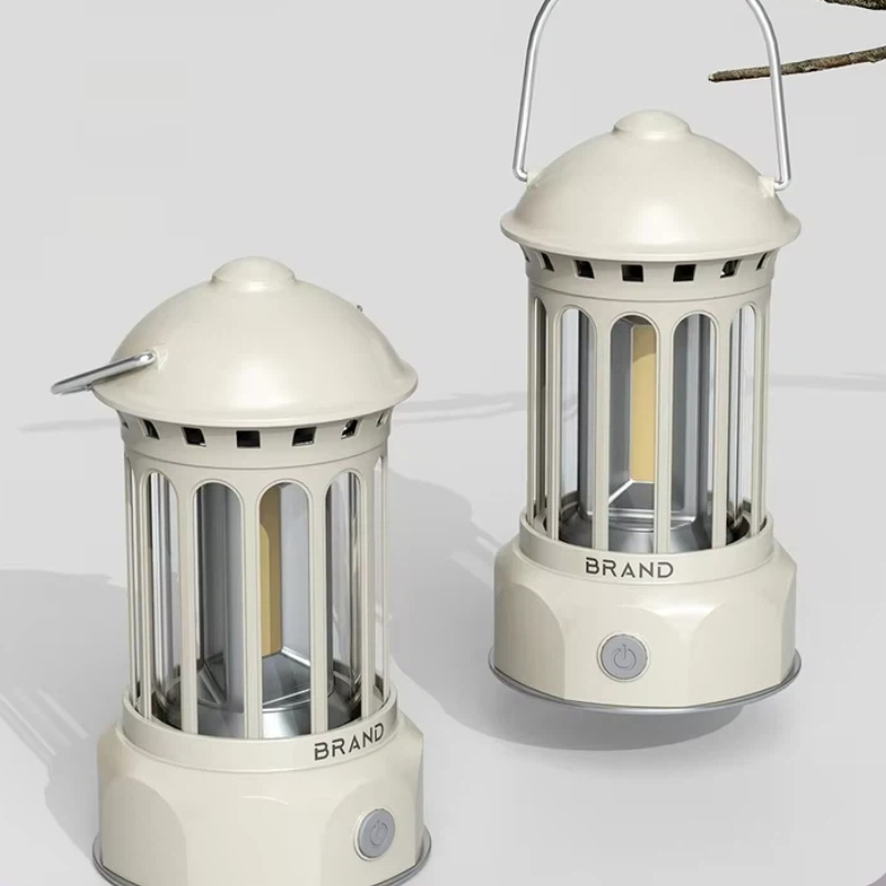 Outdoor Camping Lighting - โคมไฟตั้งแคมป์กลางแจ้งสไตล์เรโทรแบบพกพา ไฟเต็นท์แบบ Cob ปรับความสว่างได้แบบไม่มีขั้นบันได ชาร์จเร็วแบบ Type-C