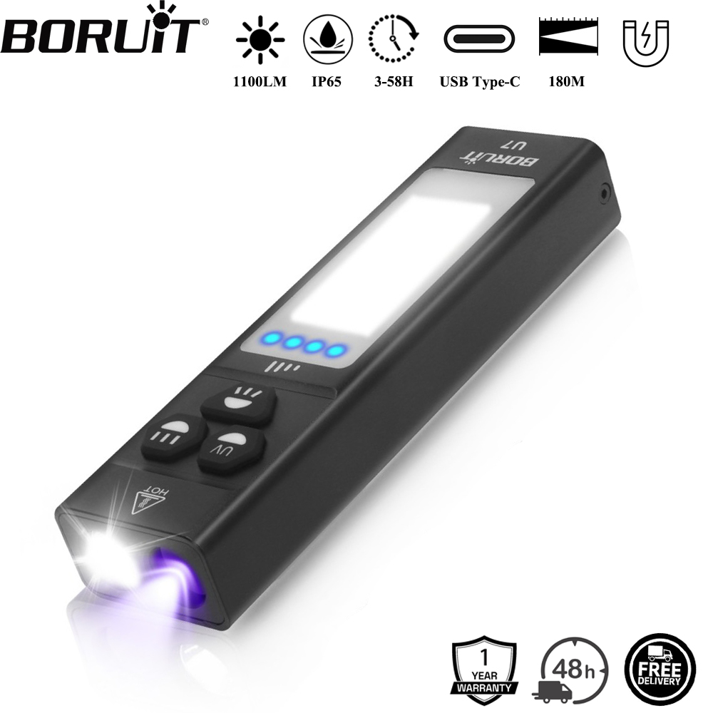 Battery Outdoor Camping - ไฟฉาย BORUiT U7 UV LED EDC