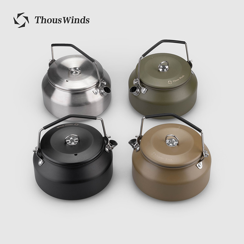 Outdoor Camping Essentials - เครื่องครัวสำหรับใช้ในการเดินป่ากาน้ำพกพากลางแจ้งแบบพกพากาต้มน้ำปิกนิกท่องเที่ยว1L อุปกรณ์ตั้งแคมป์