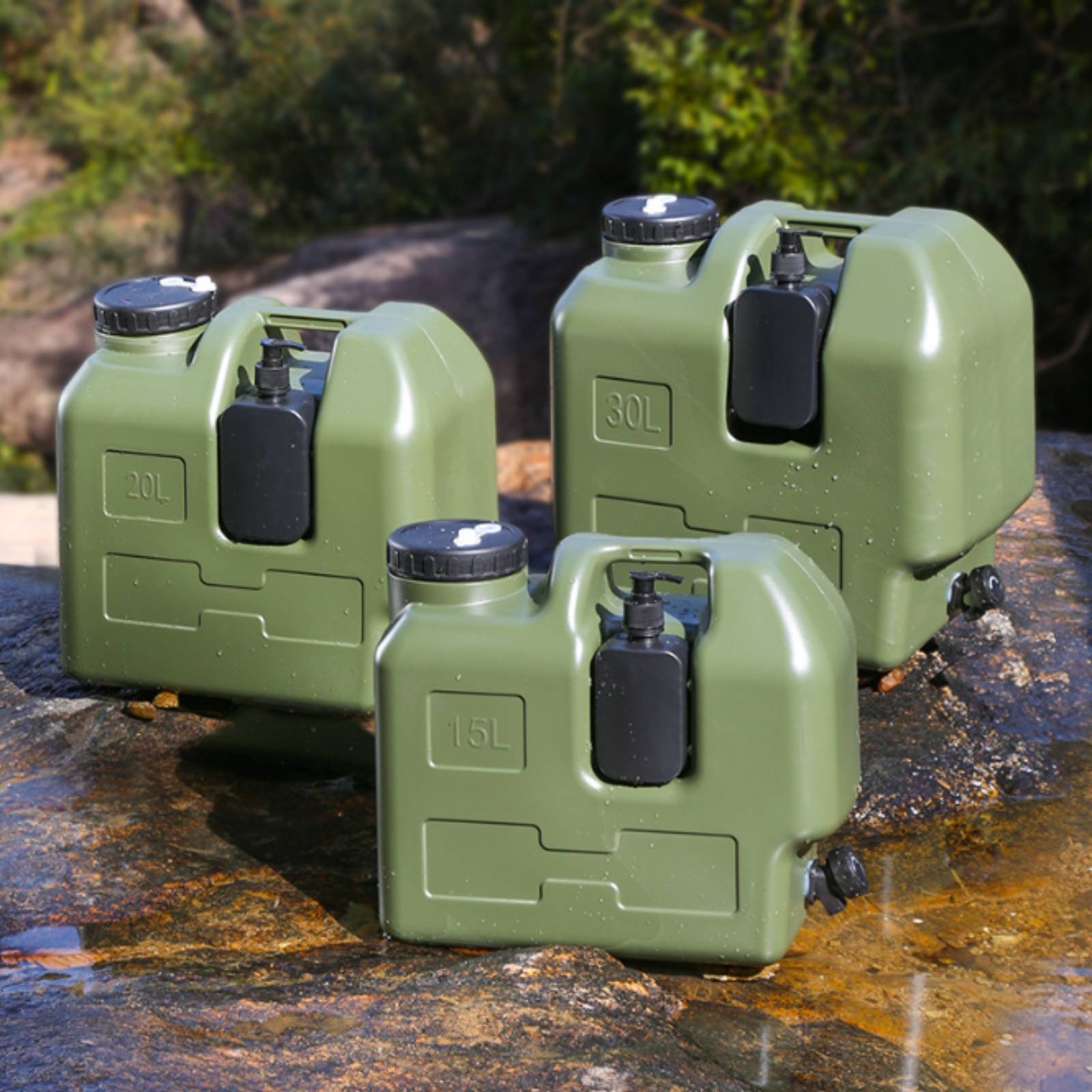 Outdoor Camping Food - ภาชนะบรรจุน้ำพร้อมก๊อกน้ำ PE เกรดอาหาร สำหรับแคมป์ปิ้ง ภาชนะใส่น้ำกลางแจ้ง ก๊อกน้ำในตัว