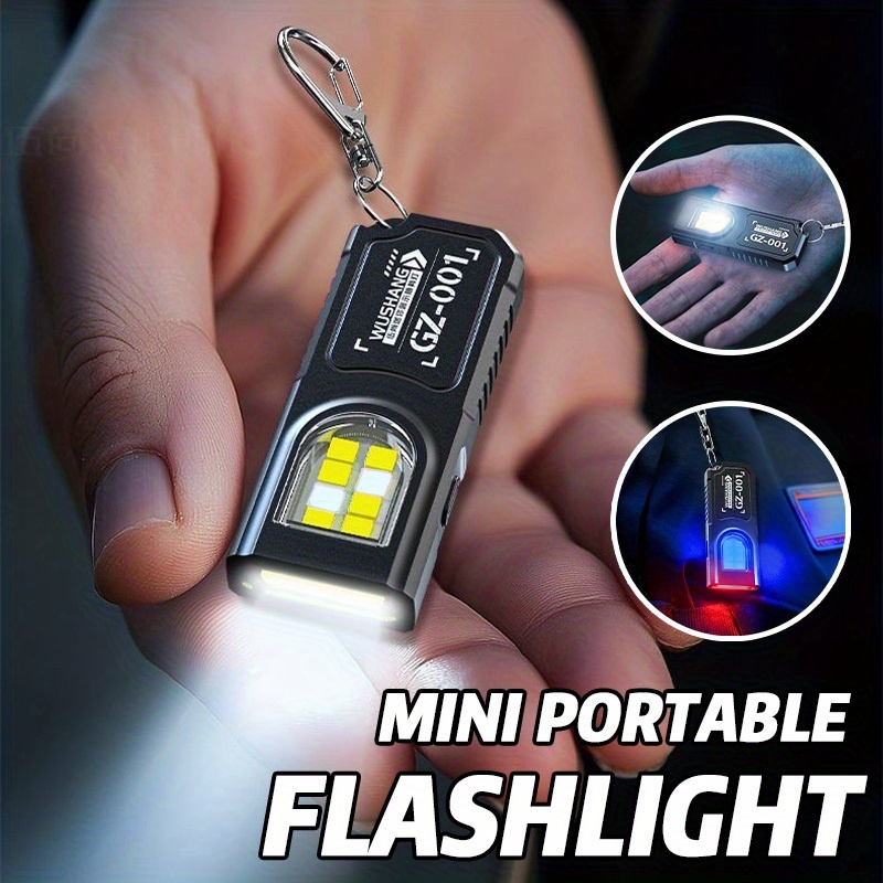 Outdoor Camping Adventure - ไฟฉายพวงกุญแจ LED COB ขนาดเล็กทรงพลัง ชาร์จ USB-C