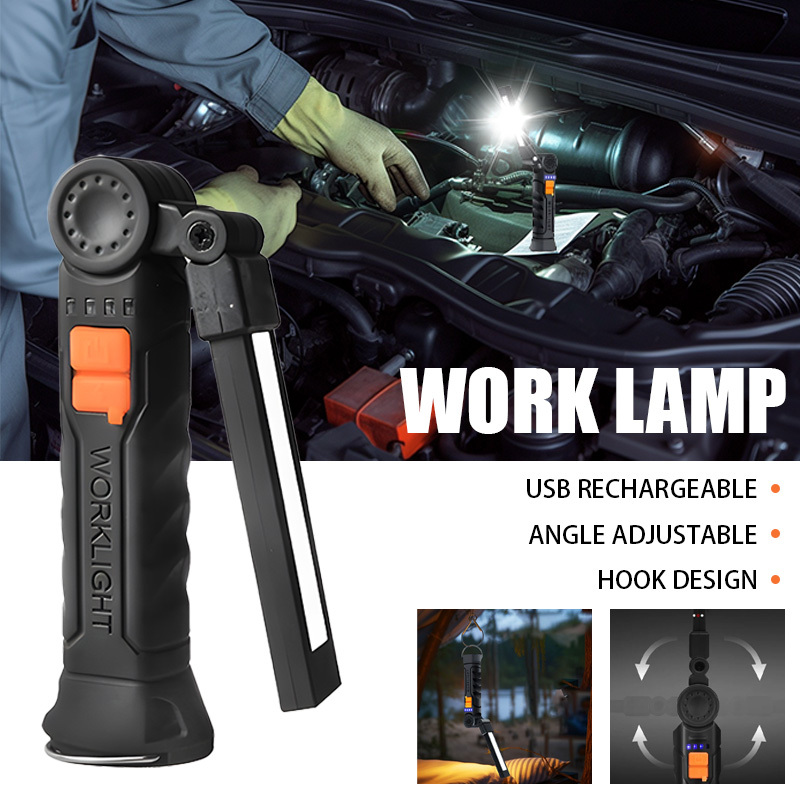 Battery Outdoor Camping - ไฟฉาย LED แบบพกพา COB แบบชาร์จไฟได้ผ่าน USB