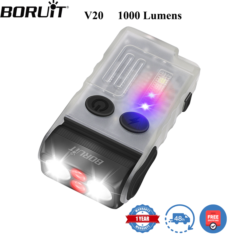 Outdoor Camping Adventure - BORUiT V20 ไฟฉายพวงกุญแจ LED พร้อมเสียงเตือน ไฟฉายแบบหมุนได้