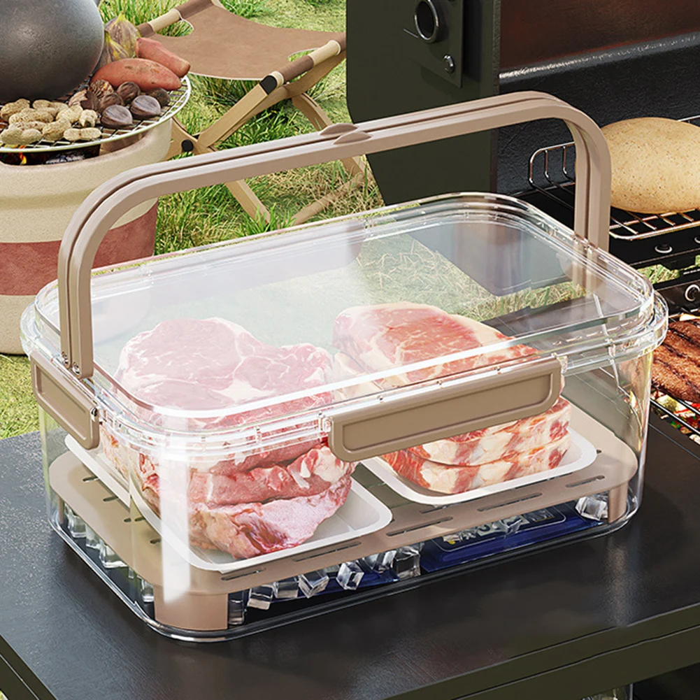 Outdoor Camping Food - ภาชนะเก็บอาหารแบบพกพาขนาดใหญ่ความจุ Airtight Freshness กล่องท่อระบายน้ําสําหรับ Outdoor Picnic