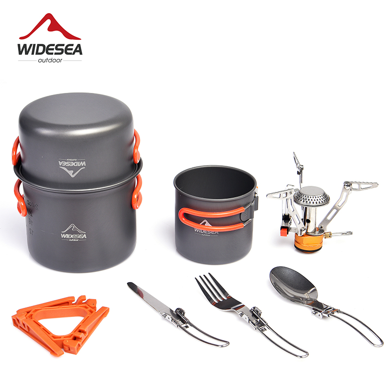 Outdoor Camping Uk - Set Alat masak ตั้งแคมป์แบบกว้างชุดกาน้ำพกพาเตาส้อมมีดพับได้อุปกรณ์บนโต๊ะอาหารกลางแจ้ง