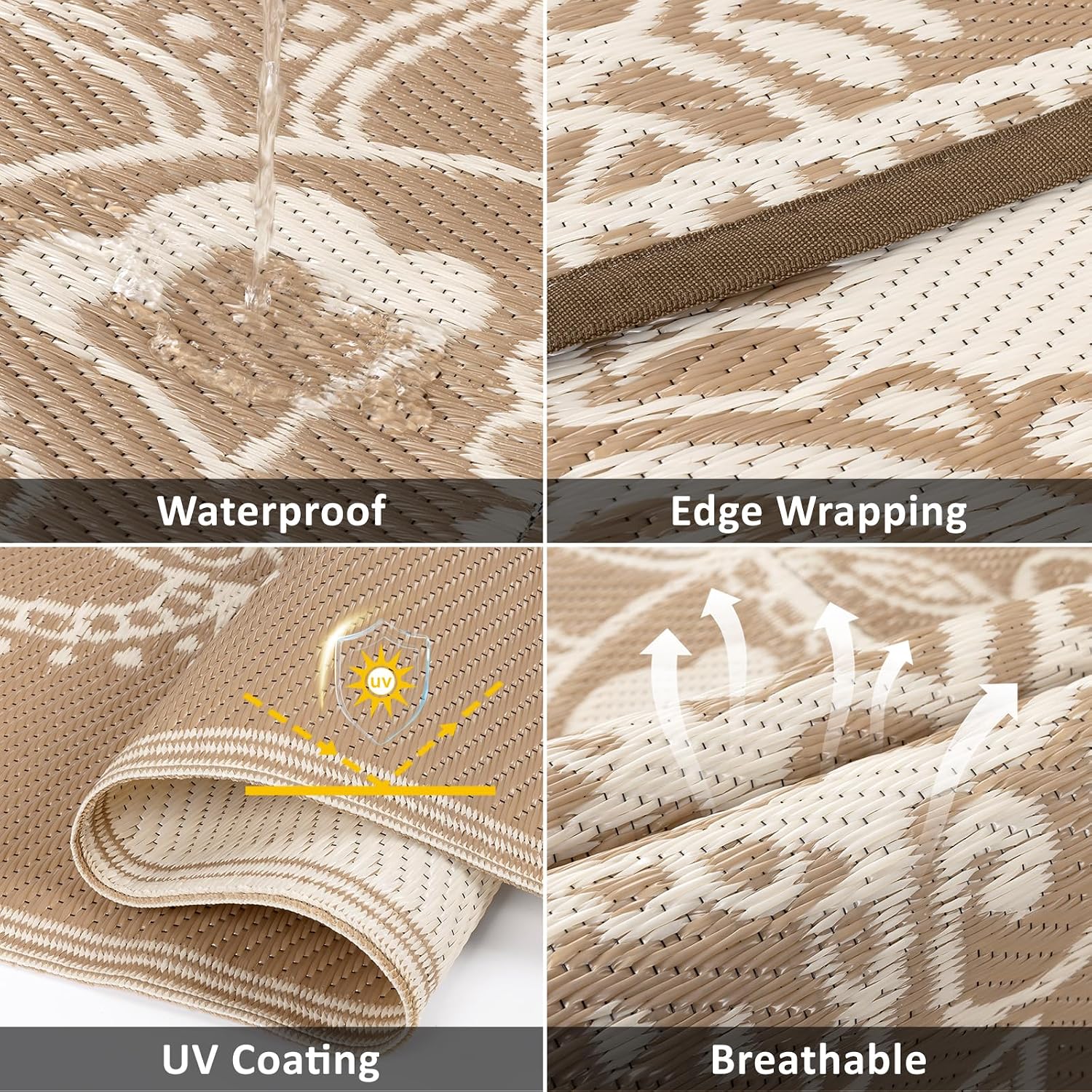 พรมกันน้ำสำหรับกลางแจ้ง 9x12 ฟ - Outdoor Camping Rugs 9X12 บทวิจารณ์และราคา