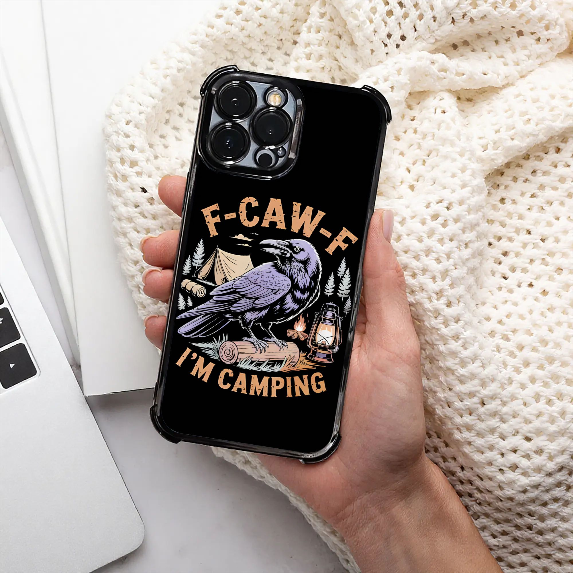 เคสโทรศัพท์ลายอีกาตลก F CAW F  - Outdoor Camping Adventure บทวิจารณ์และราคา