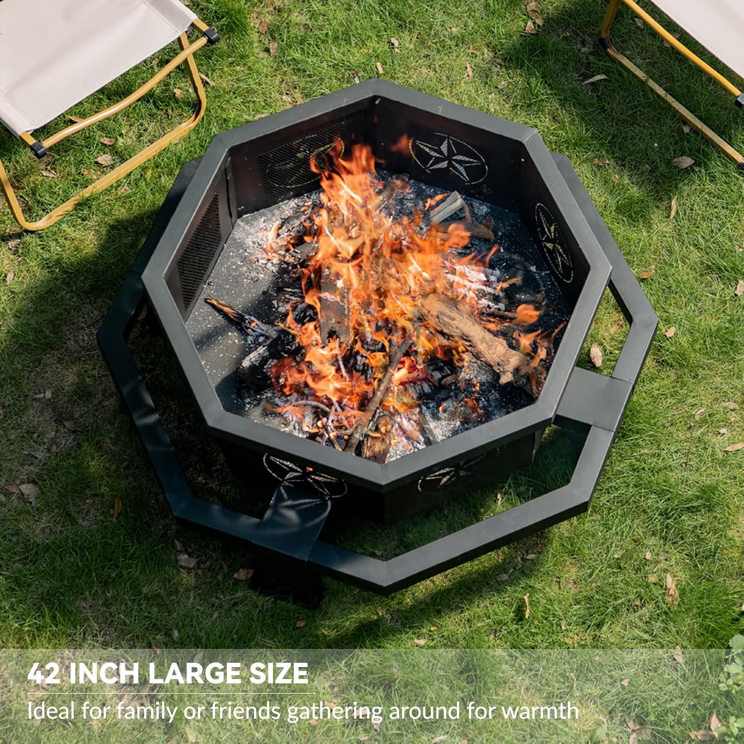 เตาไฟกลางแจ้งพร้อมไม้ตักไฟ, เต - Outdoor Camping Fire Pit บทวิจารณ์และราคา