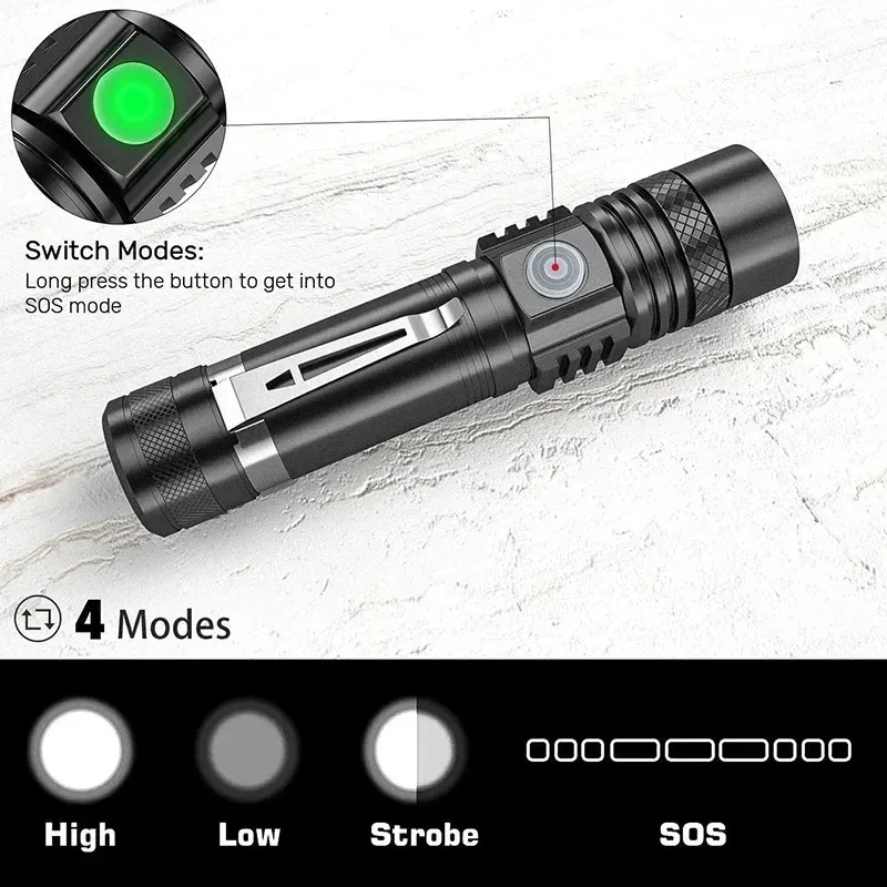 ไฟฉาย LED T6 แบบชาร์จไฟได้, ไฟ - Outdoor Camping Adventure บทวิจารณ์และราคา
