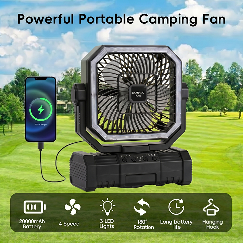 พัดลมเพดานสำหรับตั้งแคมป์ 2000 - Outdoor Camping Misting Fan บทวิจารณ์และราคา