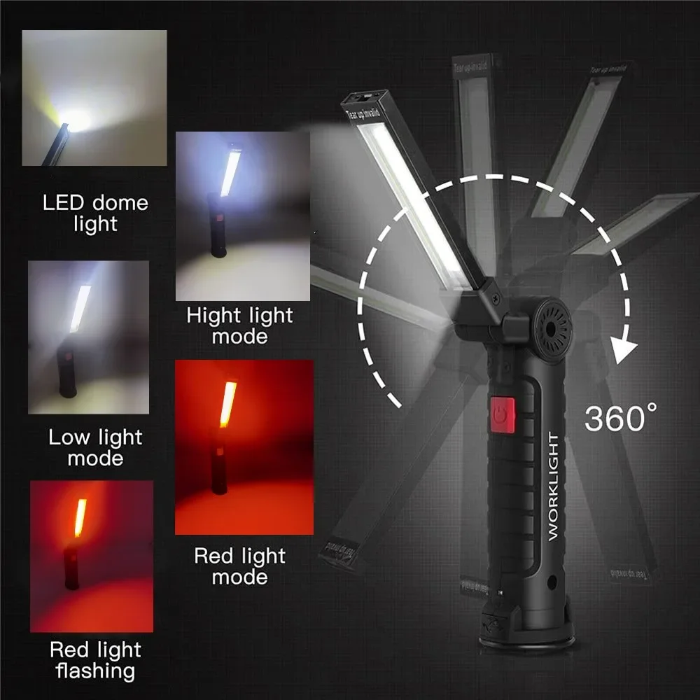 แบบพกพา COB ไฟฉาย LED USB ชาร์ - Outdoor Camping Lighting บทวิจารณ์และราคา