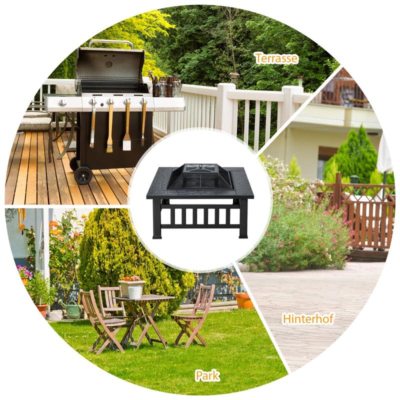 โต๊ะเตาไฟกลางแจ้งแบบสี่เหลี่ยม - Outdoor Camping Fire Pit บทวิจารณ์และราคา