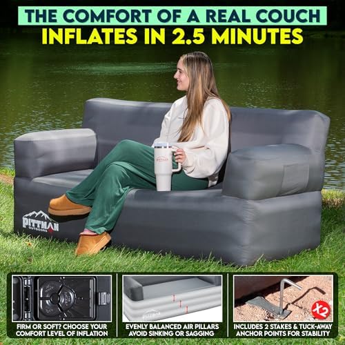 พิตต์แมน - โซฟาเป่าลมพร้อมปั๊ม - Outdoor Indoor Camping บทวิจารณ์และราคา
