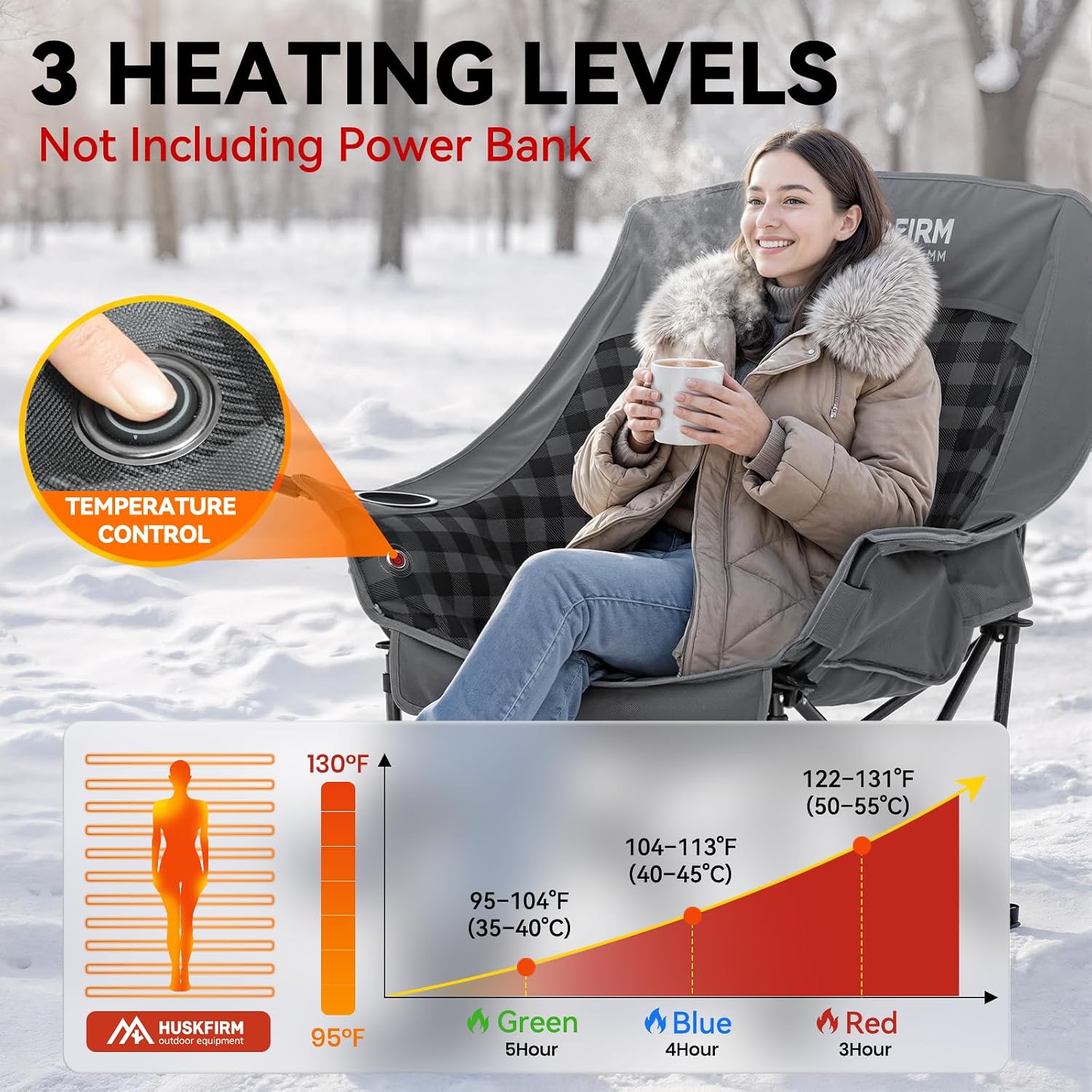 เก้าอี้แคมป์แบบมีระบบทำความร้อ - Outdoor Oversized Camping Chair บทวิจารณ์และราคา