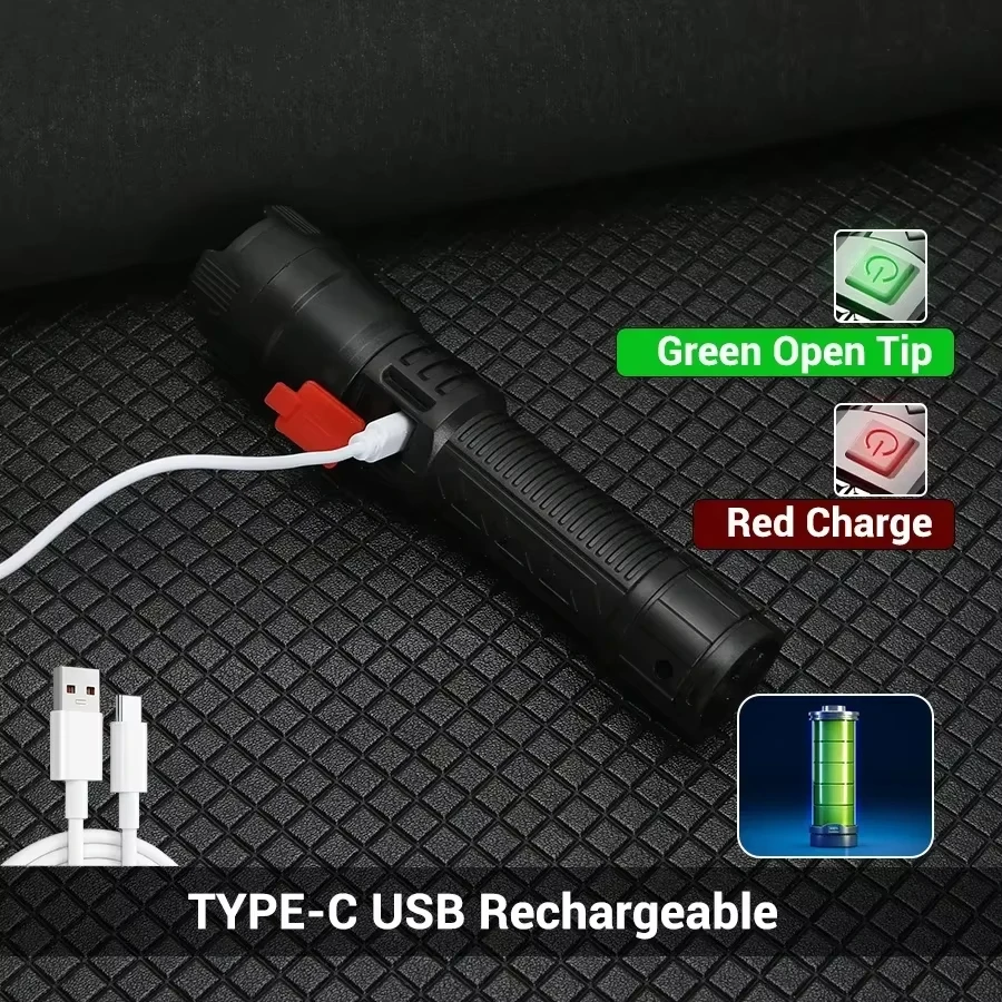 ไฟฉาย LED ยุทธวิธี 2000LM ชาร์ - Outdoor Camping Adventure บทวิจารณ์และราคา