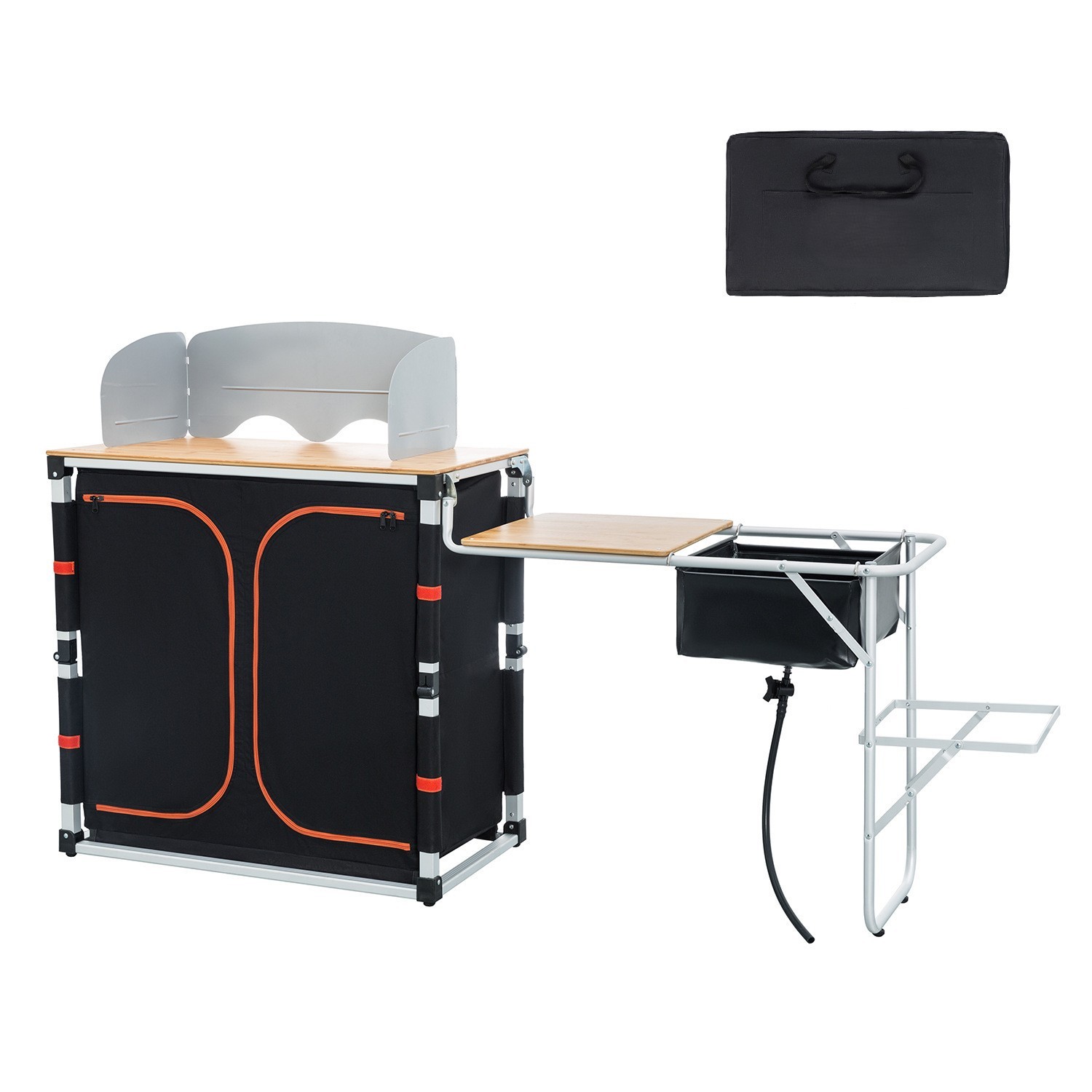 โต๊ะปิกนิกพับได้สำหรับตั้งแคมป - Outdoor Camping Kitchen With Sink บทวิจารณ์และราคา