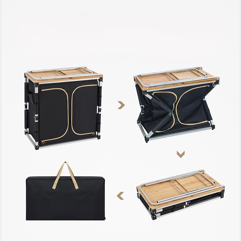 โต๊ะปิกนิกพับได้สำหรับตั้งแคมป - Outdoor Camping Kitchen With Sink บทวิจารณ์และราคา