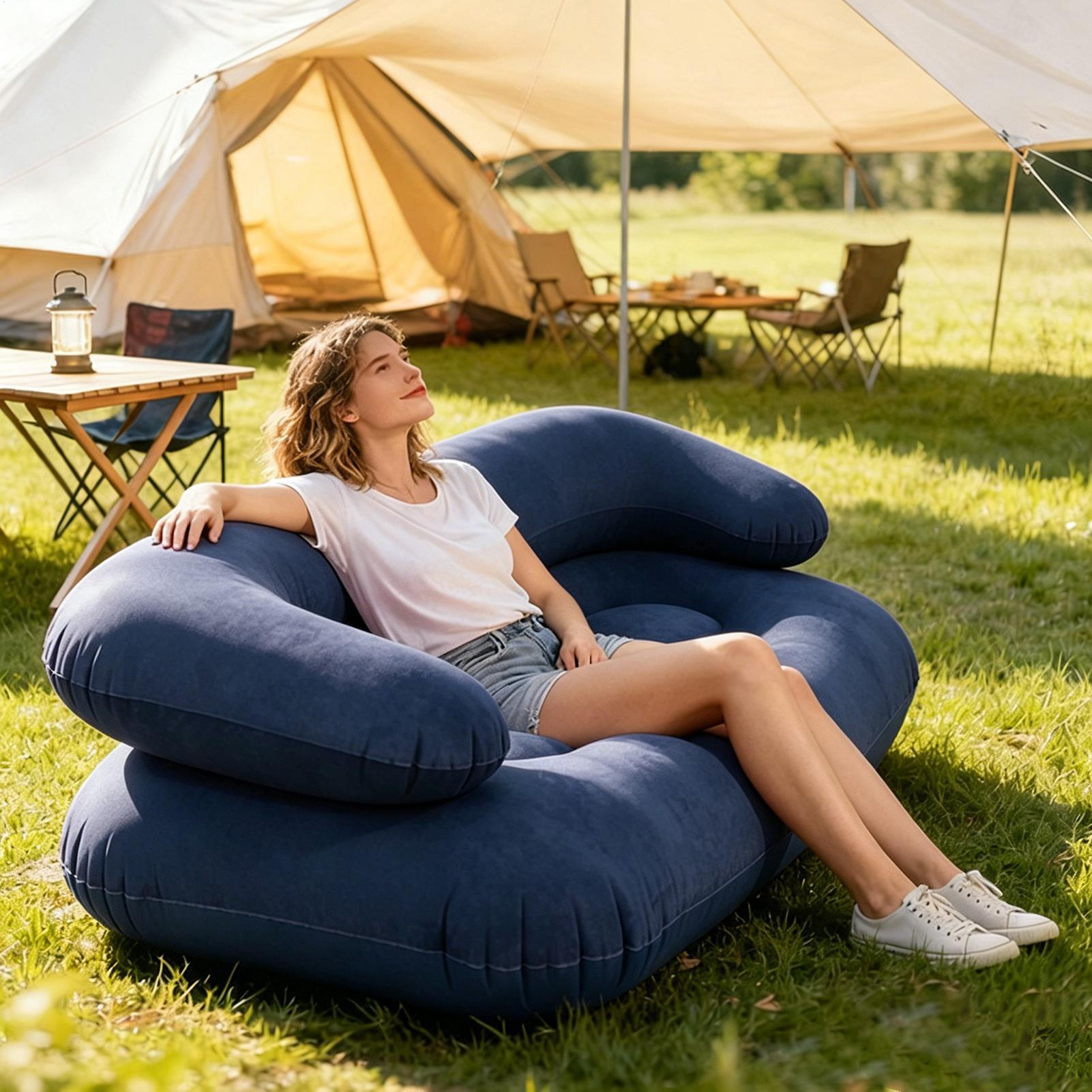 โซฟาเป่าลมคู่แบบสองที่นั่ง โซฟ - Outdoor Indoor Camping บทวิจารณ์และราคา