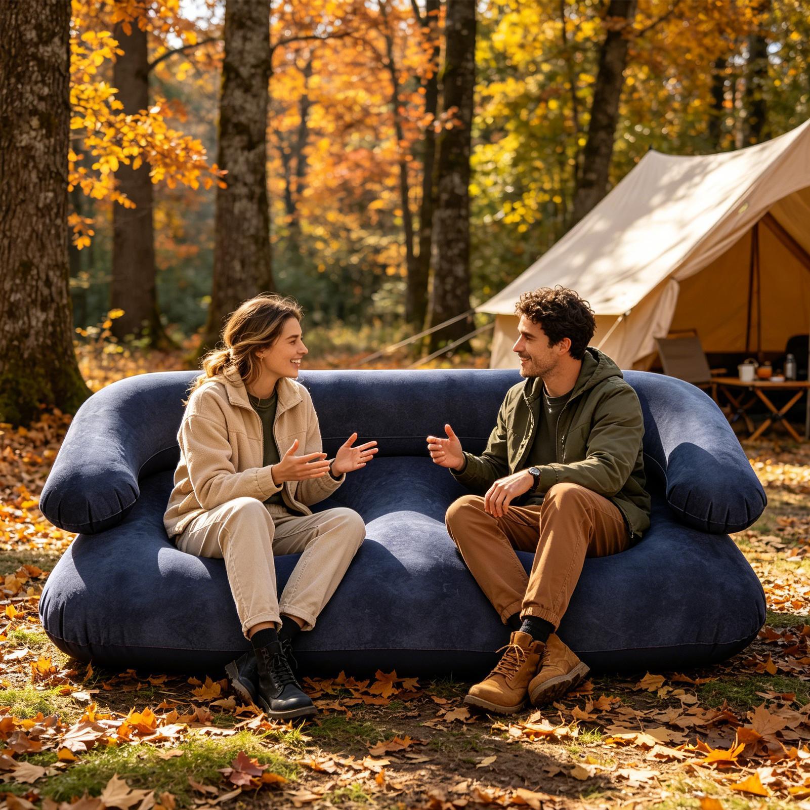 โซฟาเป่าลมคู่แบบสองที่นั่ง โซฟ - Outdoor Indoor Camping บทวิจารณ์และราคา