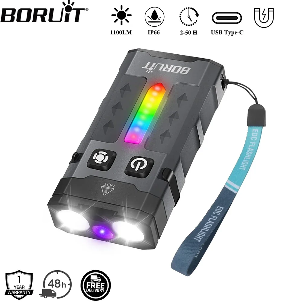 ไฟฉายพวงกุญแจ BORUiT EV20 1100 - Outdoor Camping Adventure บทวิจารณ์และราคา