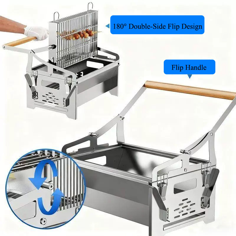 เตาย่างบาร์บีคิวแบบพลิกได้ 2 i - Outdoor Camping Fire Pit บทวิจารณ์และราคา