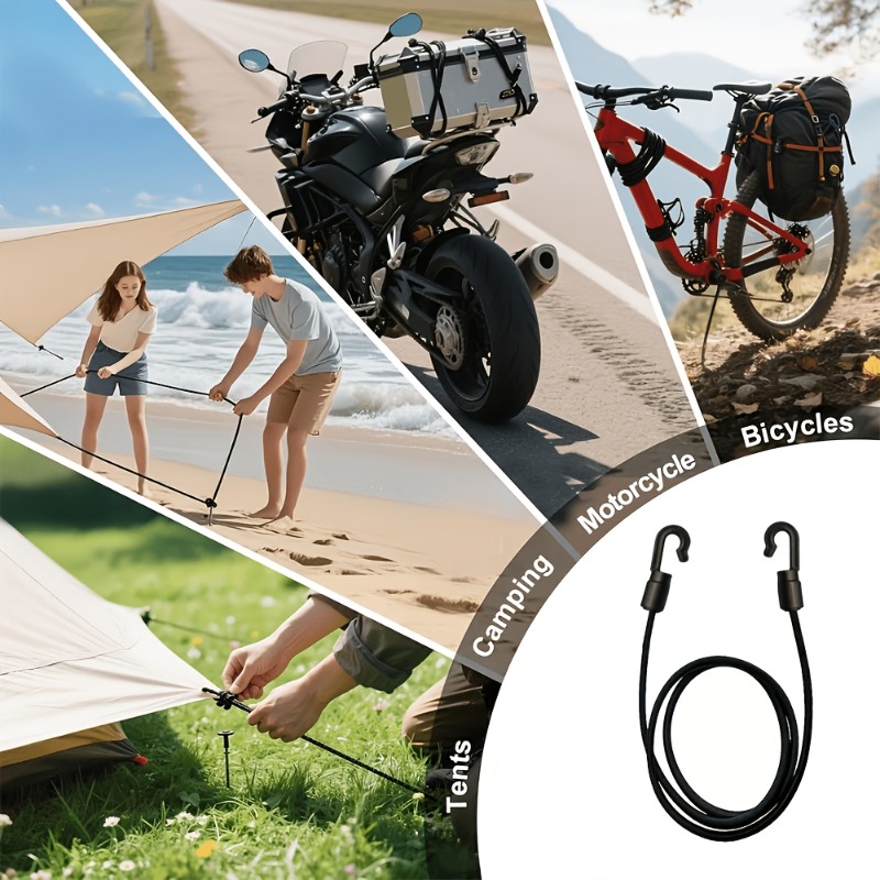 2/5 ชิ้น เชือกยางยืดแบบหนาพร้อ - Camping Rope บทวิจารณ์และราคา