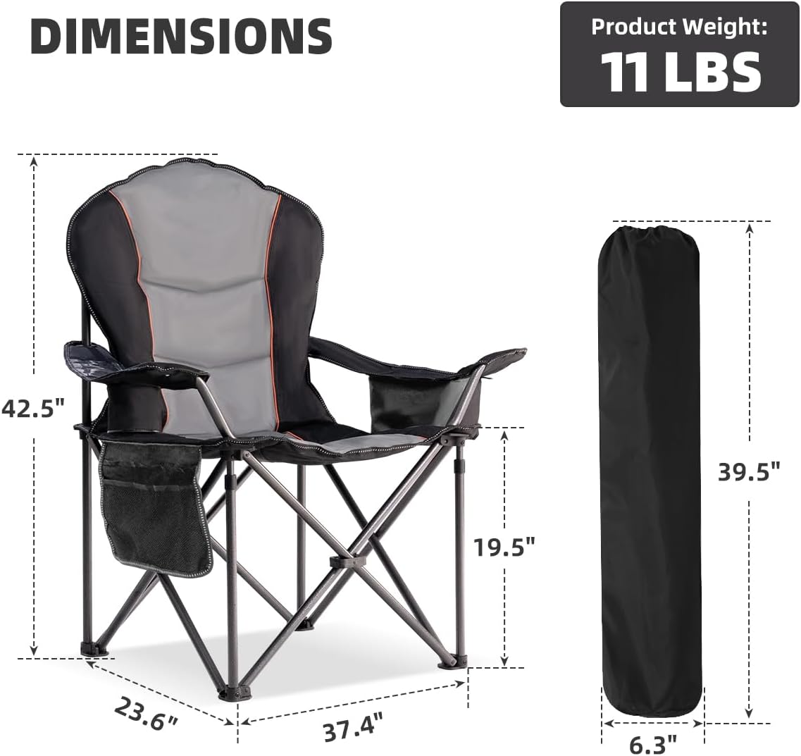 เก้าอี้พับขนาดใหญ่สำหรับตั้งแค - Outdoor Oversized Camping Chair บทวิจารณ์และราคา