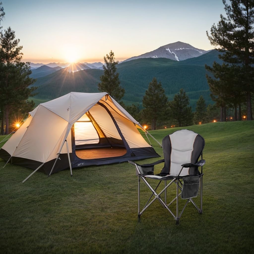 เก้าอี้พับขนาดใหญ่สำหรับตั้งแค - Outdoor Oversized Camping Chair บทวิจารณ์และราคา