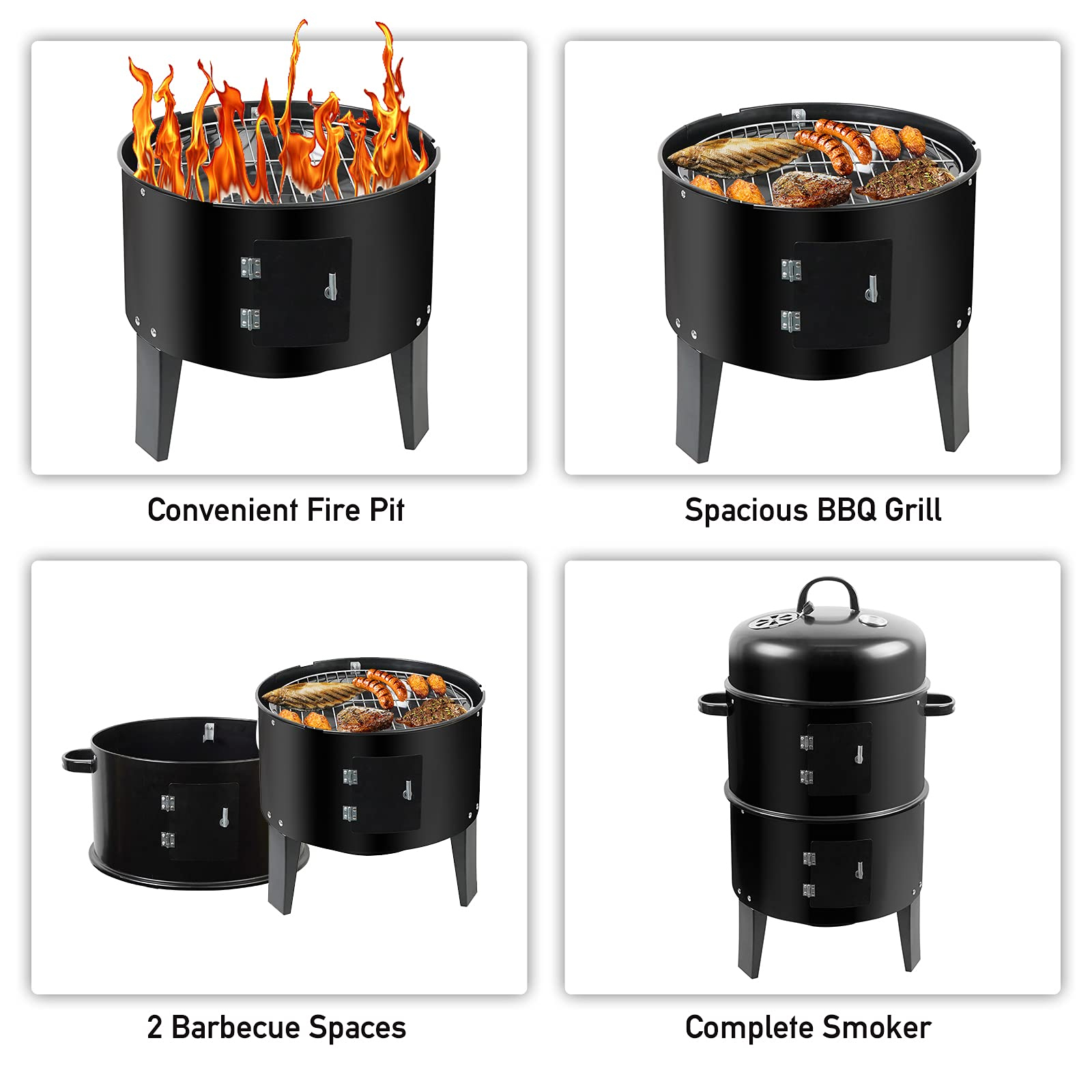 แนวตั้งย่างบาร์บีคิวหม้อหุงข้า - Outdoor Camping Fire Pit บทวิจารณ์และราคา