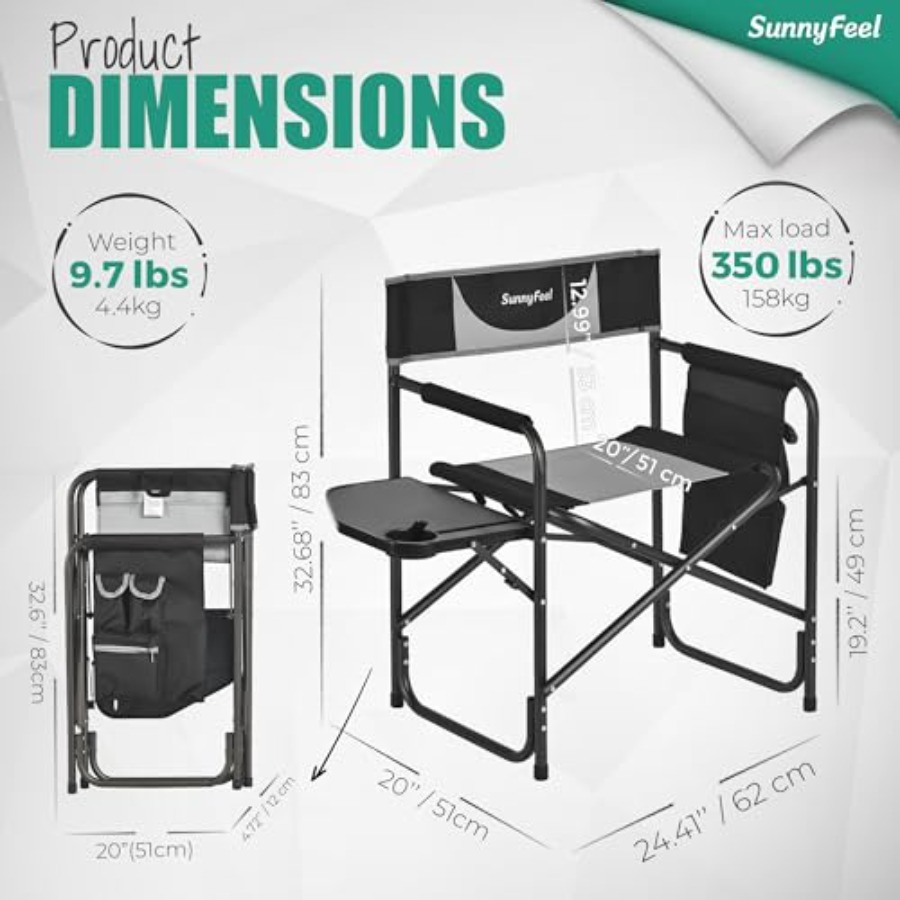 เก้าอี้ผู้กำกับสำหรับตั้งแคมป์ - Outdoor Oversized Camping Chair บทวิจารณ์และราคา