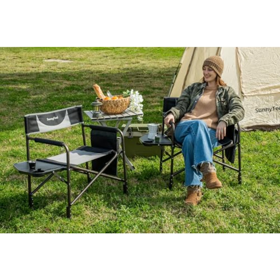 เก้าอี้ผู้กำกับสำหรับตั้งแคมป์ - Outdoor Oversized Camping Chair บทวิจารณ์และราคา