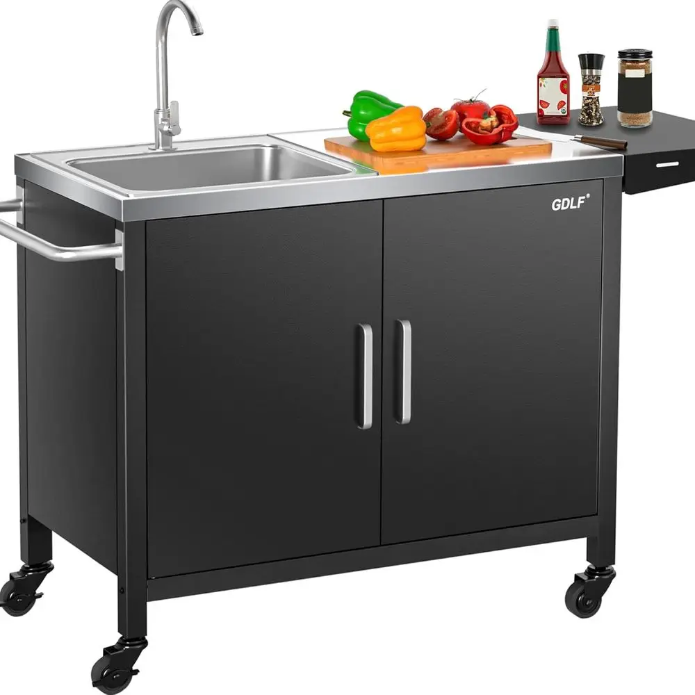 เกาะครัวกลางแจ้งพร้อมอ่างล้างจ - Outdoor Camping Kitchen With Sink บทวิจารณ์และราคา