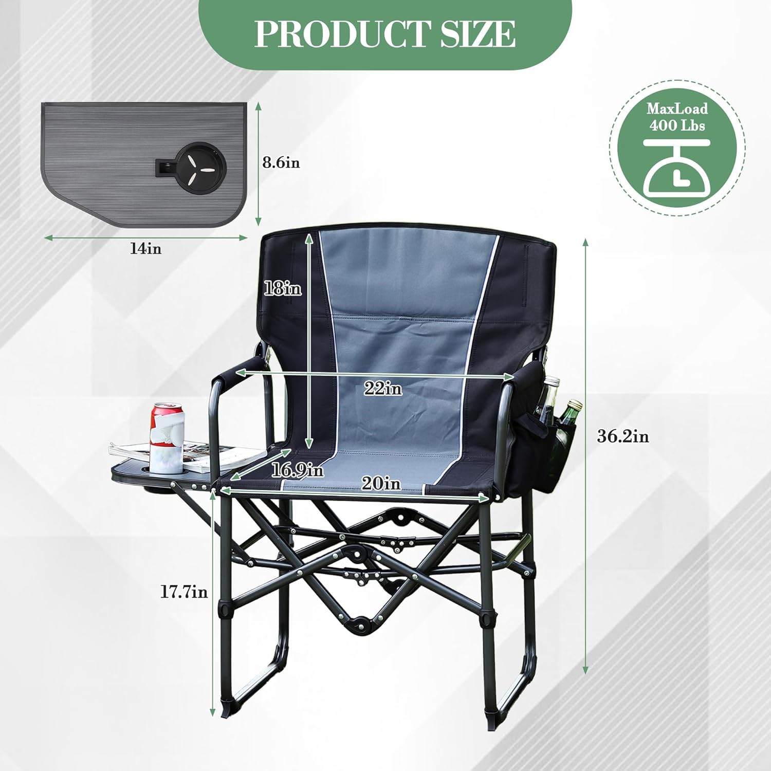 เก้าอี้แคมป์ปิ้งสำหรับผู้ใหญ่แ - Outdoor Oversized Camping Chair บทวิจารณ์และราคา