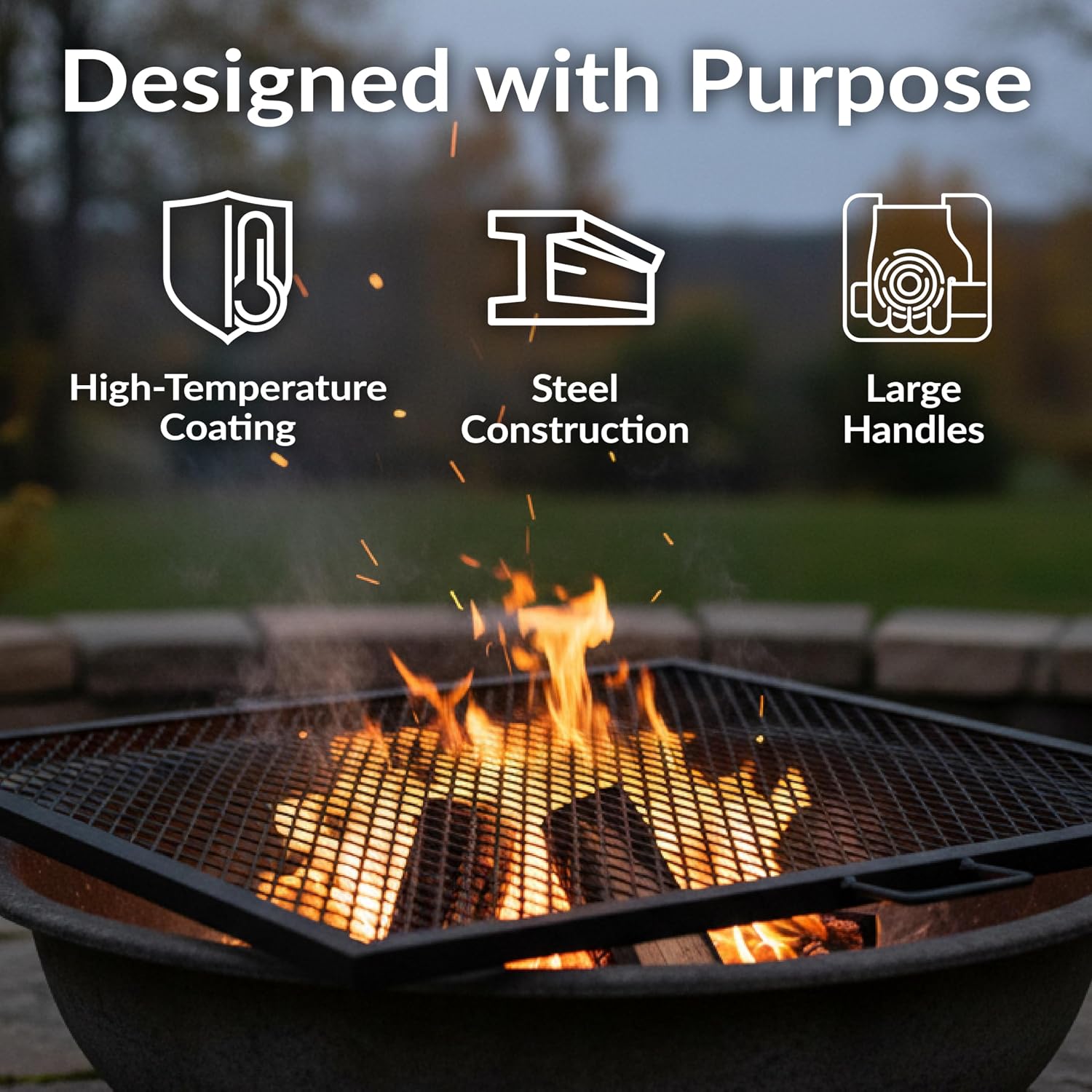 ตะแกรงย่างเหล็กสำหรับเตาไฟกลาง - Outdoor Camping Fire Pit บทวิจารณ์และราคา