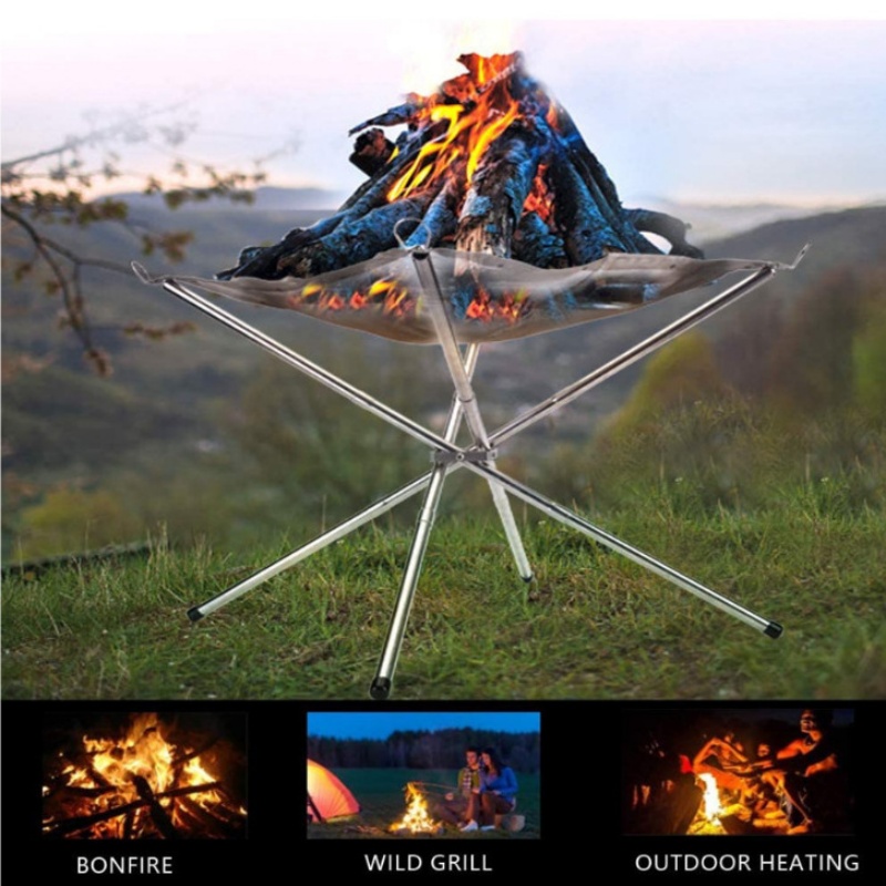 เตาบาร์บีคิวกลางแจ้งแบบพกพา ตะ - Outdoor Camping Fire Pit บทวิจารณ์และราคา