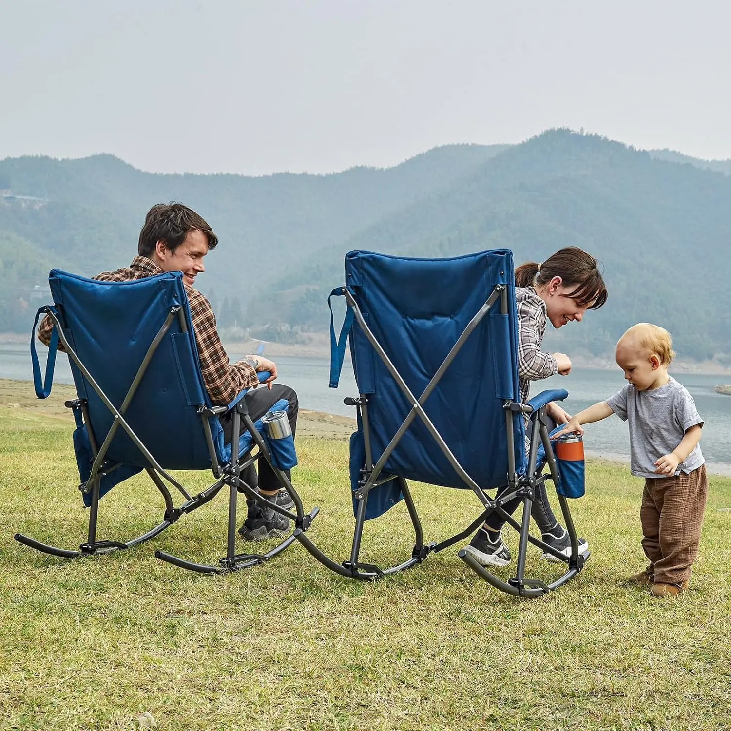 เก้าอี้โยกพับได้ขนาดใหญ่พร้อมเ - Outdoor Oversized Camping Chair บทวิจารณ์และราคา