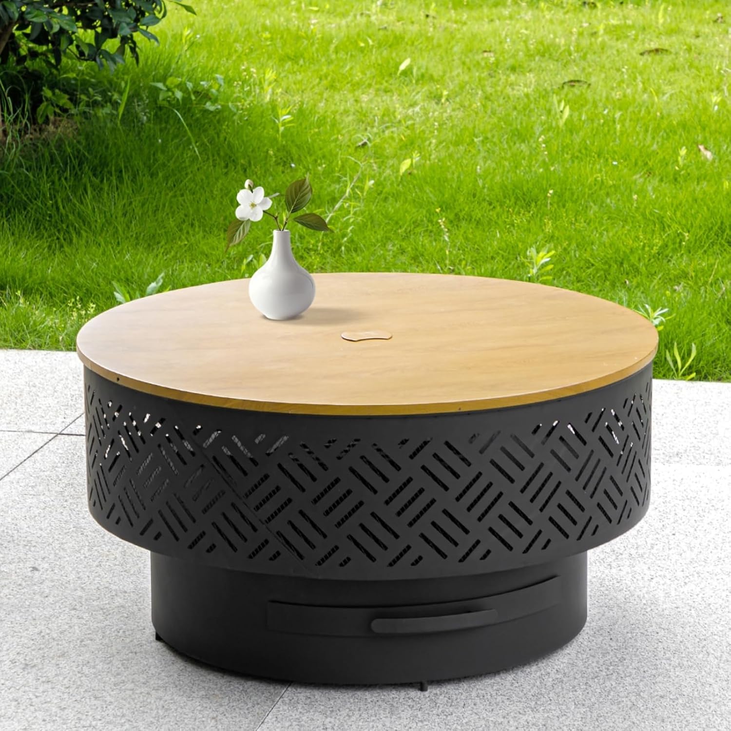 โต๊ะเตาไฟทรงกลมขนาด 32 นิ้ว ทำ - Outdoor Camping Fire Pit บทวิจารณ์และราคา