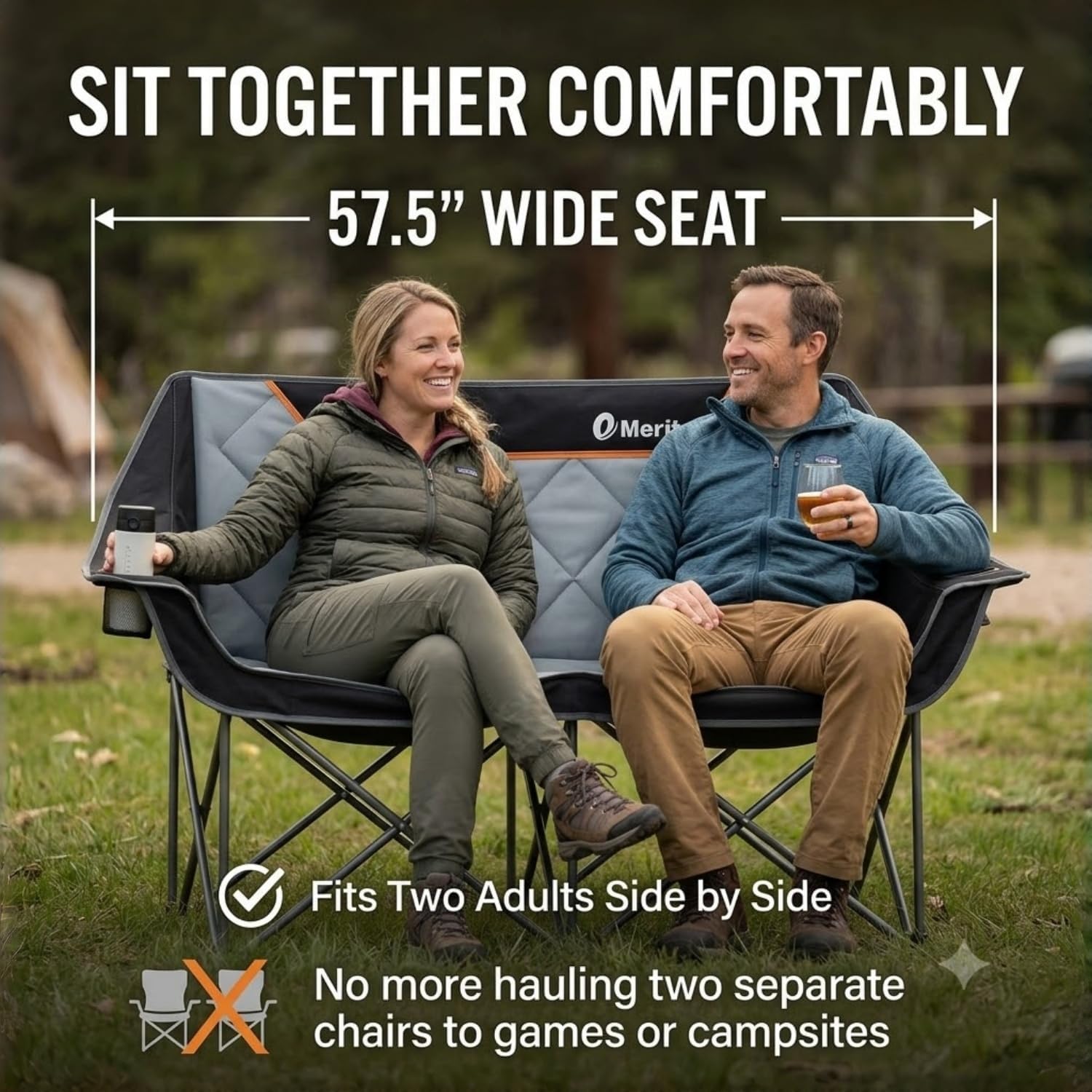 เก้าอี้แคมป์ปิ้งแบบพับได้ รับน - Outdoor Oversized Camping Chair บทวิจารณ์และราคา