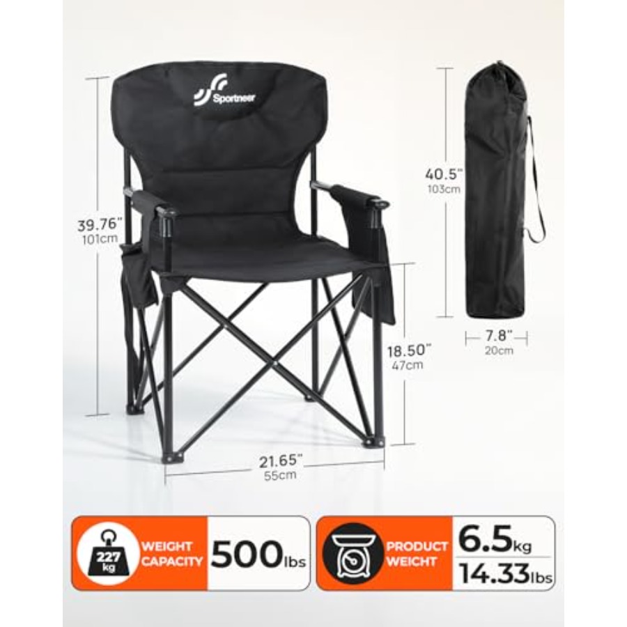 เก้าอี้ตั้งแคมป์กลางแจ้ง: โครง - Outdoor Oversized Camping Chair บทวิจารณ์และราคา